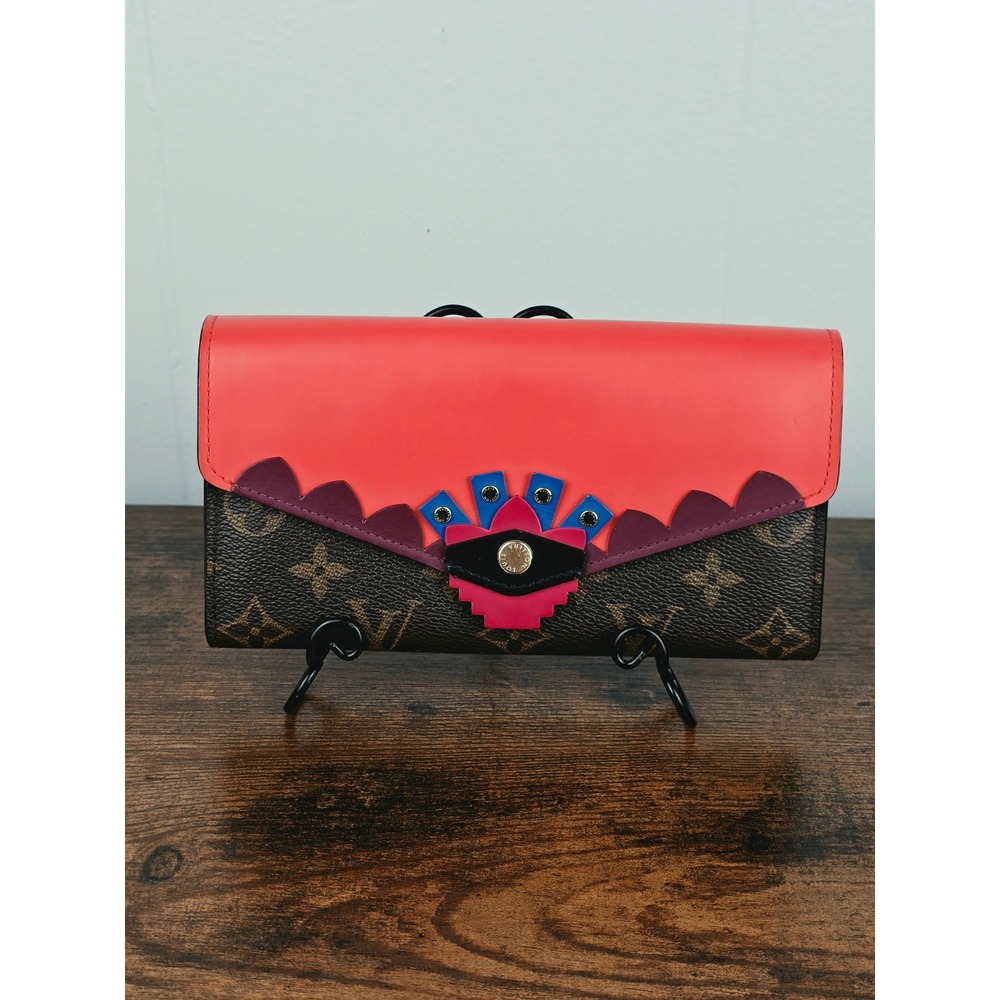 Louis‎ Vuitton Monogram Totem Sarah Wallet Flamingo Limited Ed.